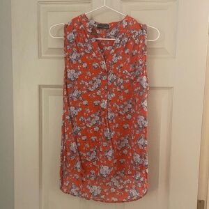 Market & Spruce Orange Floral Sleeveless Top - Size M